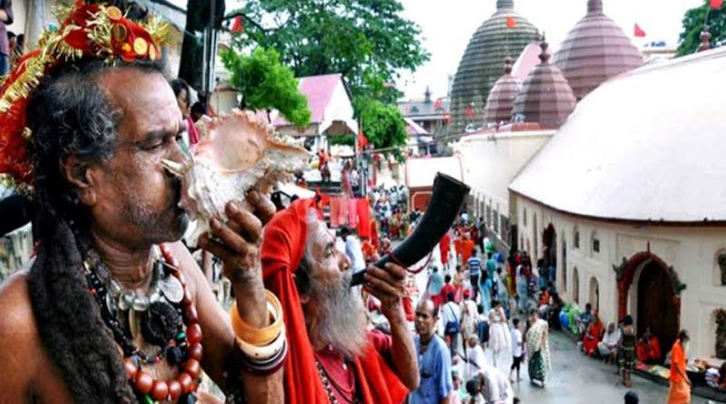 People celebrate kali puja in maa kamakhya temple in Guwahati