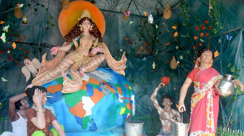People celebarte laskimi Puja at Khalna villege in Howrah district