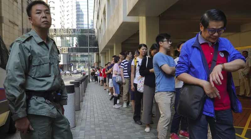 Peaceful polling in HongKong, record votes on district council's election