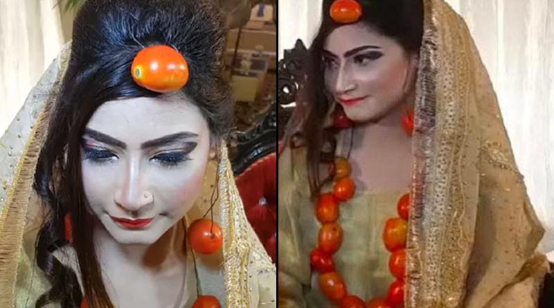 OMG! সোনা নয়, টমেটোর গয়না পরেই বিয়ে করলেন তন্বী