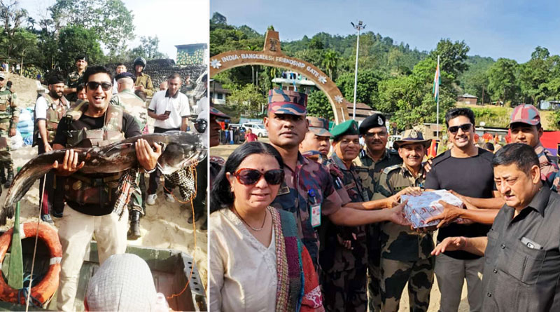 বাংলাদেশ সীমান্তে জওয়ানদের সঙ্গে ‘সোনার বাংলা’ গাইলেন সাংসদ দেব