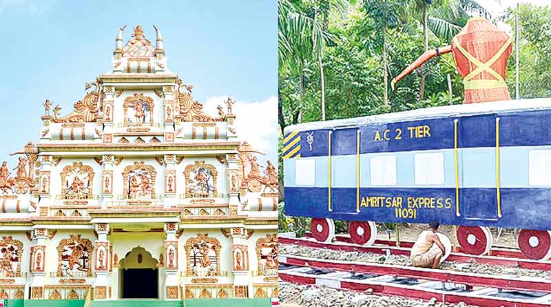 কার্তিক পুজোয় চমক কাটোয়ায়, থিমভাবনায় সচেতনতার বার্তা শিল্পীদের