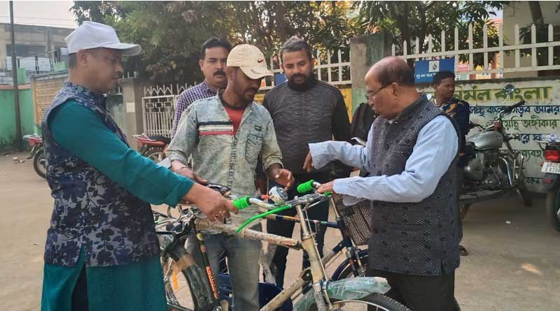 Sabuj Sathi Cycle given as a first prize in a competition in Durgapur.