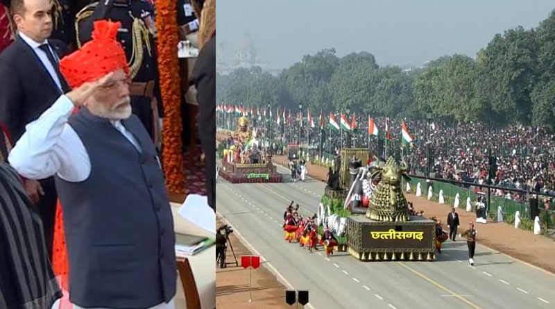 দেশজুড়ে সাড়ম্বরে পালিত সাধারণতন্ত্র দিবস, দিল্লির রাজপথে শক্তি প্রদর্শন তিন বাহিনীর