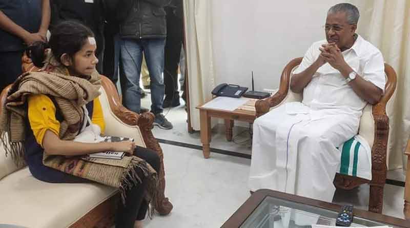 Keral CM Pinarai Vijayan meets Aishi Ghosh and at Keral Bhavan,Delhi