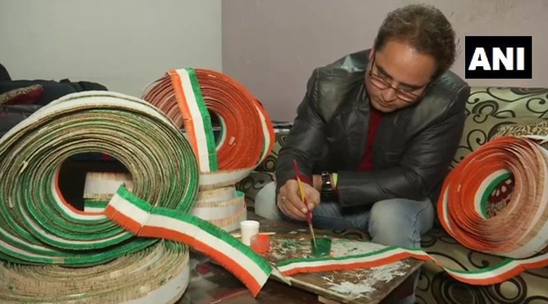 Amritsar school teacher has made a national flag using toothpicks