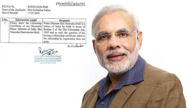 Narendra Modi has no citizenship certificate, he is Indian by birth: PMO