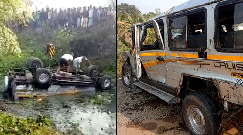 pool car plunged into ditch, injured kids admitted to sskm
