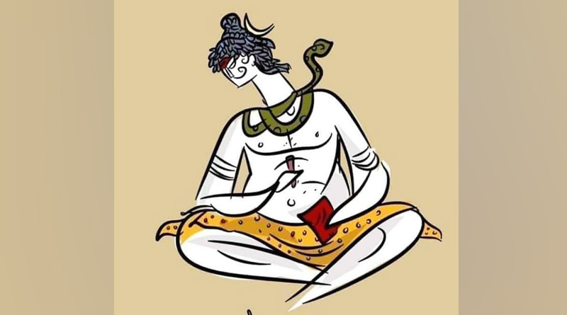 ধর্মীয় ভাবাবেগে আঘাত! গোঁফ-ভুঁড়িওয়ালা শিবের ছবি এঁকে বিতর্কে মুসলিম শিল্পী