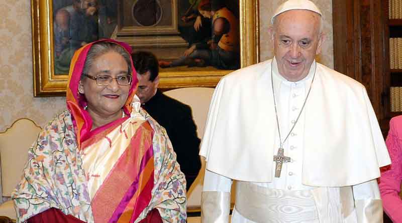 ভ্যাটিকান সিটিতে হাসিনা, পোপের সঙ্গে করলেন কুশল বিনিময়  