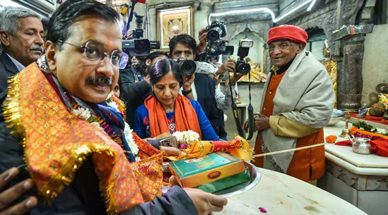 After Arvind Kejriwal's hanuman temple visit, BJP flags act of 