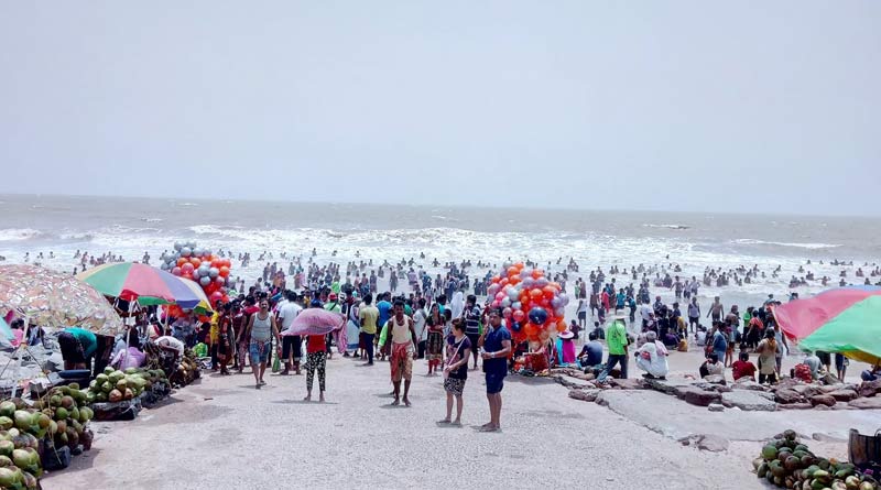 Due to corona scare gathering is prohibited in Digha sea side