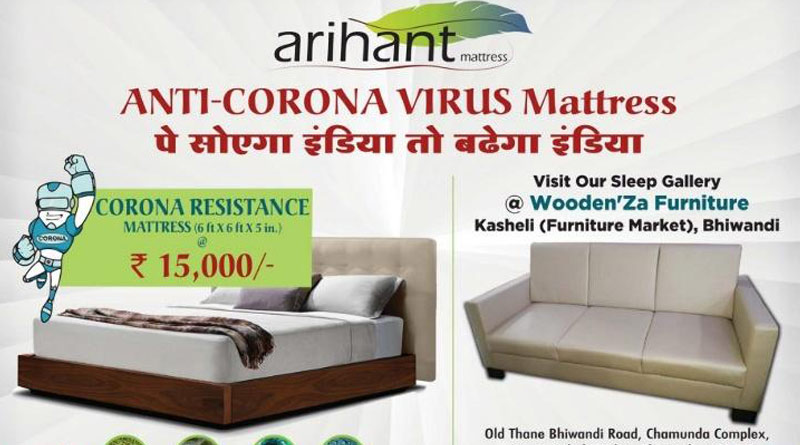 Indian Furniture Company is selling 'Anti-Coronavirus Mattress'