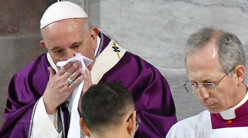 Pope Francis coughing,sneezing and skips speeches of a number of programmes