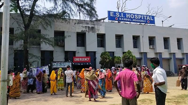 ESI হাসপাতালে করোনা চিকিৎসার গুজব! ব্যান্ডেলে বিক্ষোভ শ্রমিকদের