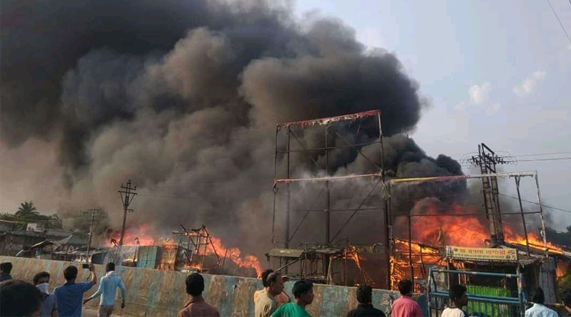 বাঁকুড়ার বাজারে ভয়াবহ আগুন, পুড়ে ছাই ৩৫০ টি দোকান