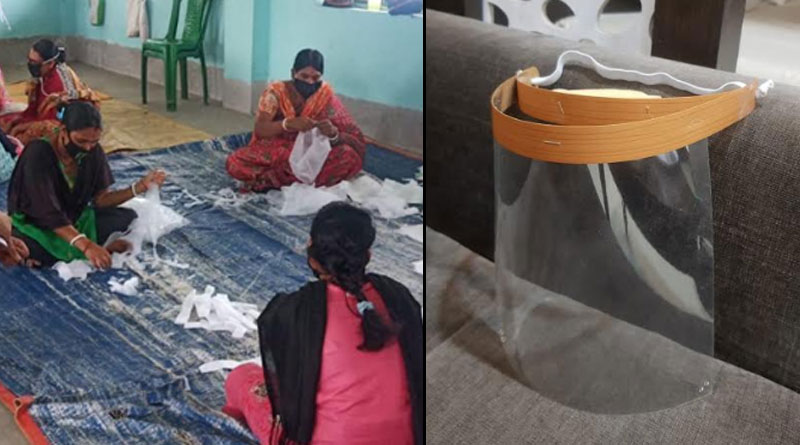 করোনা মোকাবিলায় শামিল স্বনির্ভর গোষ্ঠী, পুরুলিয়ায় তৈরি হচ্ছে ‘ফেস শিল্ড’