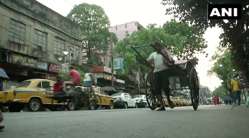 Hand pulled rickshaws are still working in Kolkata amid lock down