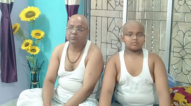 লকডাউনে ঝাঁপ বন্ধ সেলুনের, গরম থেকে বাঁচতে বাড়িতেই নেড়া হওয়ার ধুম ছোট-বড় সকলের