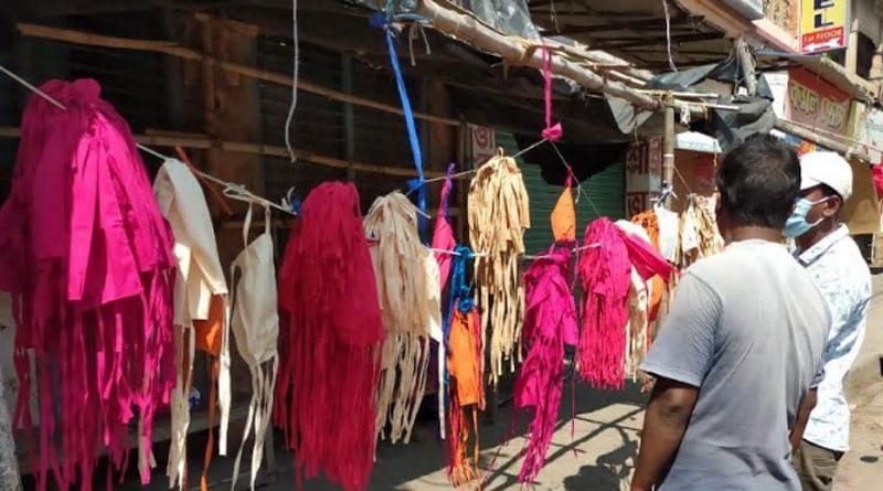 Some vendor selling Colourful masks in burdwan