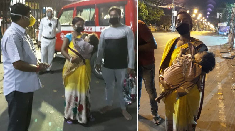 লকডাউনে অসুস্থ শিশুকে হাসপাতাল নিয়ে যেতে নাজেহাল বাবা-মা, পাশে দাঁড়াল কলকাতা পুলিশ