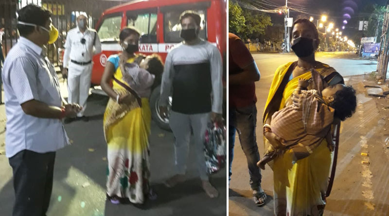 লকডাউনে অসুস্থ শিশুকে হাসপাতাল নিয়ে যেতে নাজেহাল বাবা-মা, পাশে দাঁড়াল কলকাতা পুলিশ