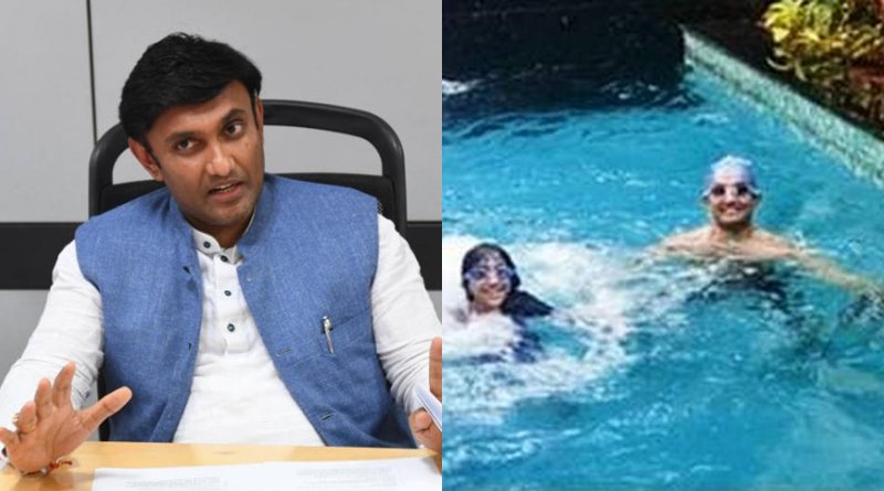করোনা পরিস্থিতিতে জলকেলির ছবি পোস্ট, সমালোচিত কর্ণাটকের মন্ত্রী সুধাকর