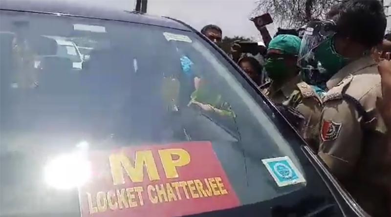 BJP MP Locket Chatterjee stopped by police at Baruipur