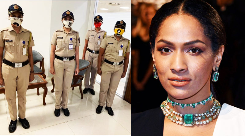 Masaba Gupta gifted newly designed masks to lady police officers
