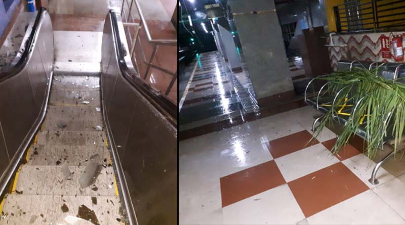 আমফানের দাপটে বেসামাল ইস্ট-ওয়েস্ট মেট্রো, ভাঙল প্ল্যাটফর্মের স্ক্রিন ডোর