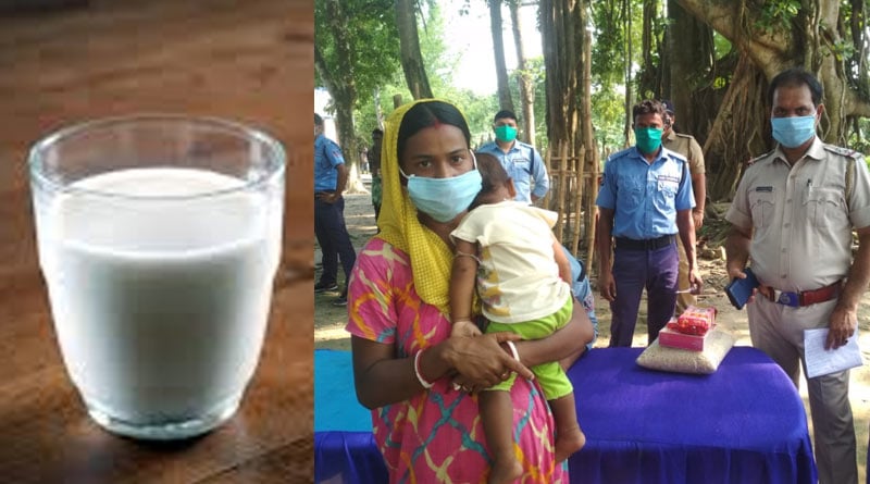 Mothers used to feed rice gruel instead of milk, Police officer distributes baby food