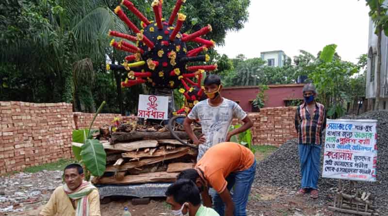 Some people worship Nabagraha Puja in Barasat to prevent corona virus