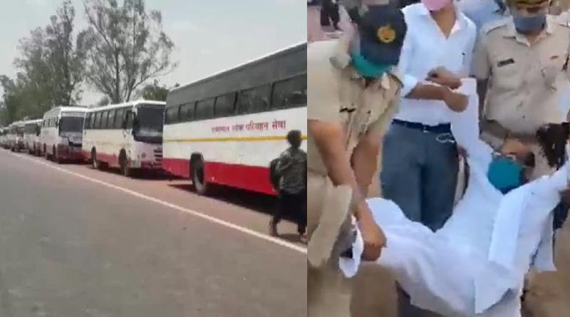 রাতভর উত্তরপ্রদেশে ঢোকার অপেক্ষায় প্রিয়াঙ্কার বাস, গ্রেপ্তার প্রদেশ কংগ্রেস সভাপতি