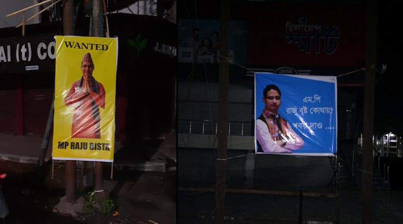 Missing poster of Darjeeling MP Raju Bista appears
