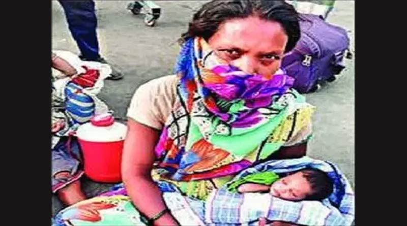 Wife of migrant labour gives birth in roadside, then walk 160 KM