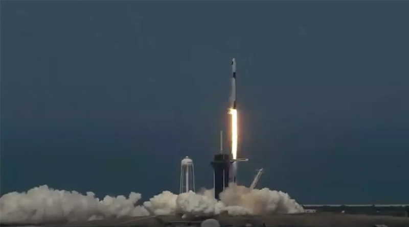 SpaceX Rocket Lifts Off In Historic First Crewed Mission By Private Firm
