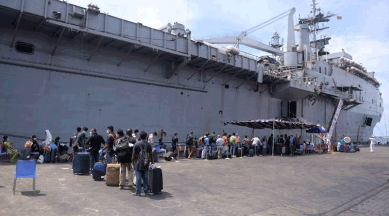 698 stranded Indians returned from Maldives in INS Jalashwa today