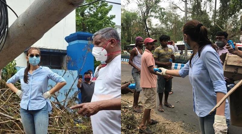 আমফানের পর ছন্দে ফিরছে কলকাতা, পরিষেবা দিতে আসা কর্মীদের খাবার দিয়ে সাহায্য মিমির