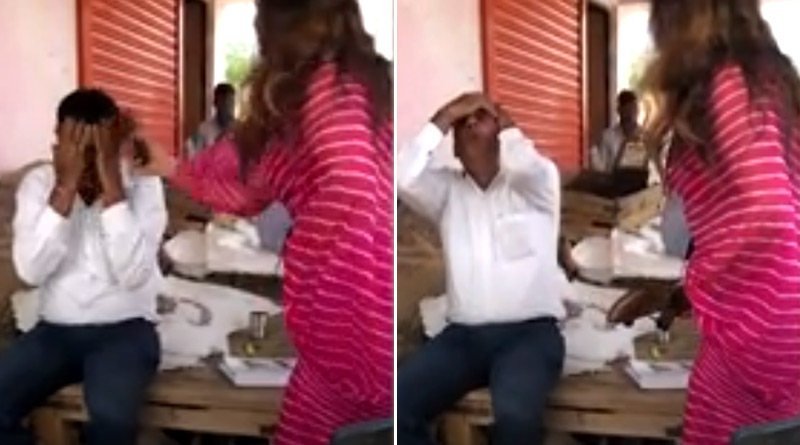 প্রকাশ্যে আধিকারিককে জুতোপেটা, বিজেপি নেত্রীর ভিডিও ভাইরাল হতেই বিতর্কের ঝড়