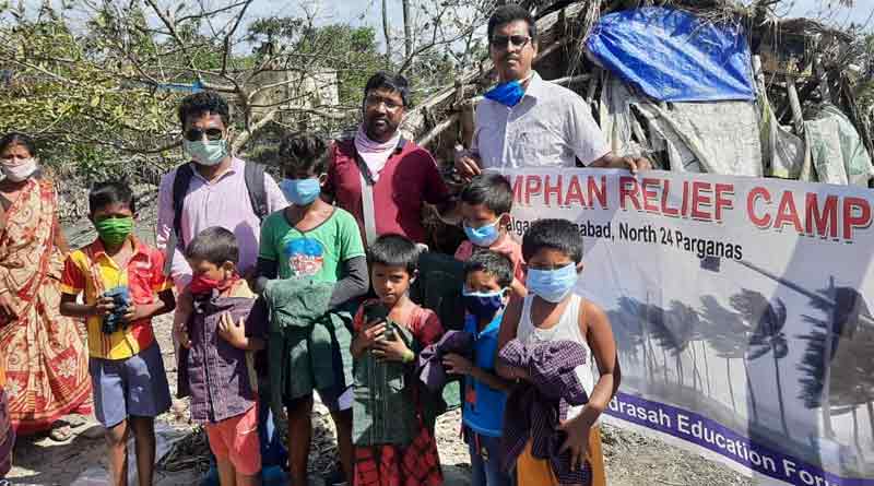 আমফানে ক্ষতি বাড়ির, সংস্কারে অসহায়দের আর্থিক সাহায্য বেঙ্গল মাদ্রাসা এডুকেশন ফোরামের