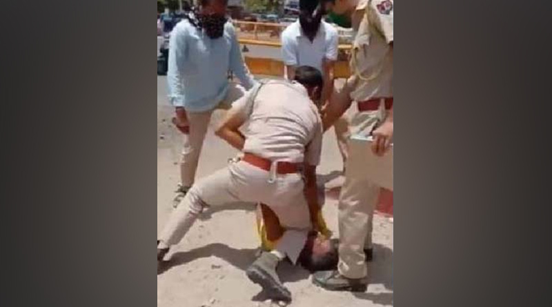 Cop assaults man while kneeling on his neck in Rajasthan's Jodhpur