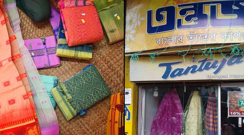 Tantuja directly buys sarees from the weavers to help them