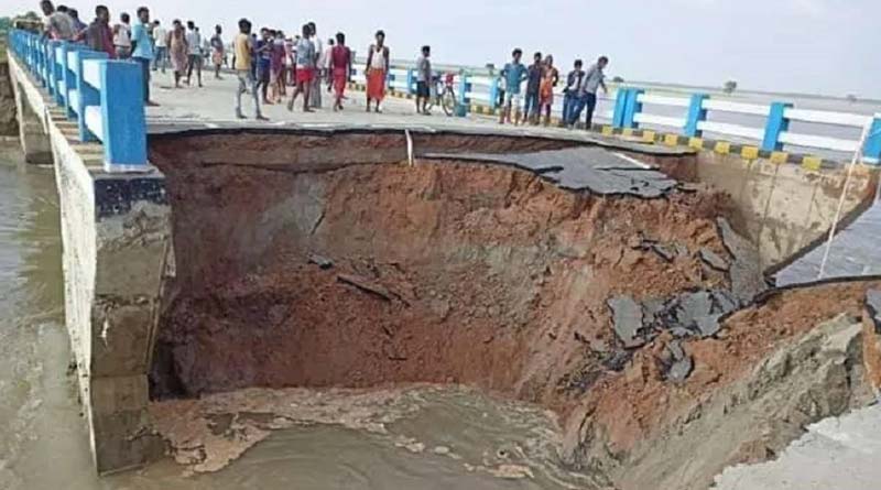 Inaugurated by CM Nitish Kumar, part of bridge in Bihar's Gopalganj collapses into river