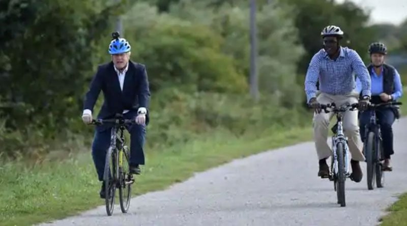 UK PM Boris Johnson rides made-in-India cycle