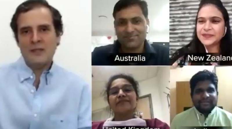 Rahul Gandhi talks to Indian nurses from across globe
