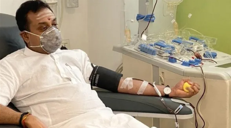 ‘We should serve the people’: BJP leader Sambit Patra donates plasma
