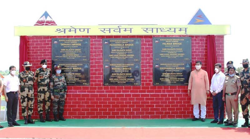 Defence Minister Rajnath Singh e-inaugurates six strategic bridges in J&K