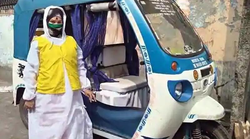 বিনামূল্যে আক্রান্তদের পরিষেবা, করোনার বিরুদ্ধে লড়াই শিলিগুড়ির প্রথম মহিলা টোটোচালকের