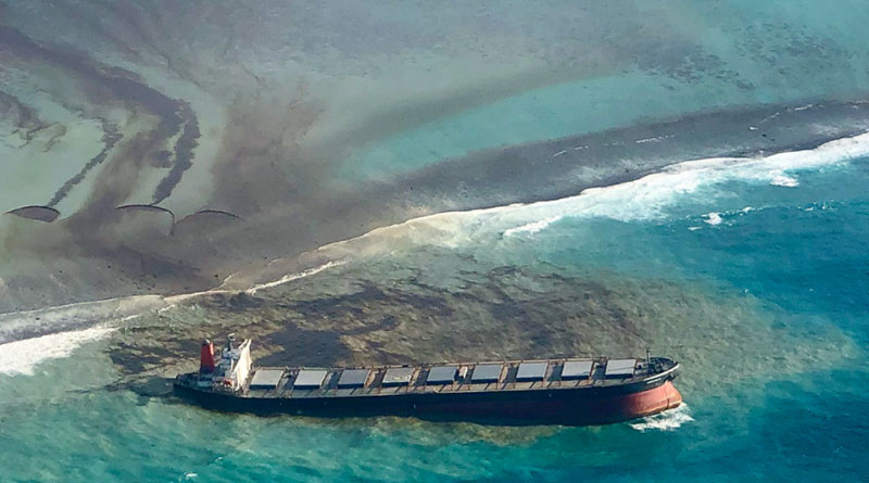 Almost 1000 tonnes oil leaked to the ocean form Japanese ship in Mauritius