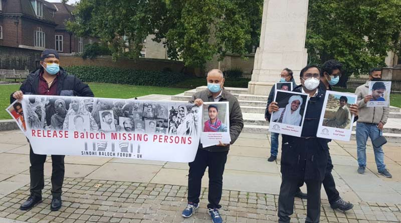 Protest of Sindh Baloch Forum infront of British PM's residence in London